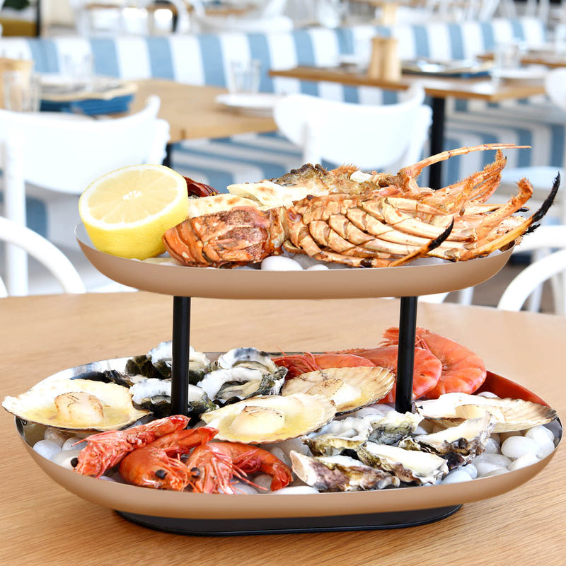 Chef Inox - 2-Tier Seafood Stand - Ss/Iron - 38cm