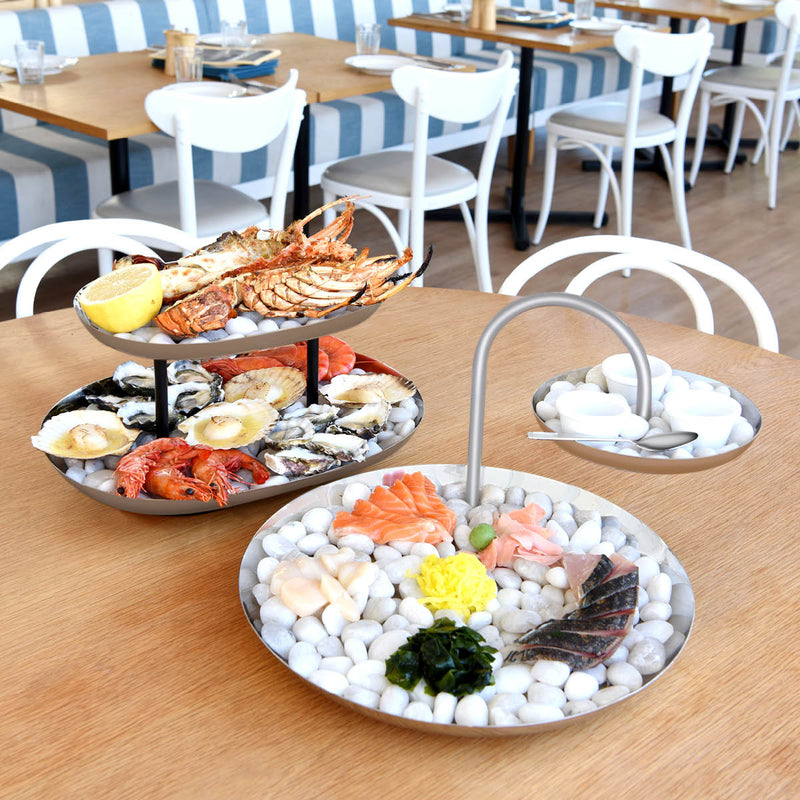 Chef Inox - 2-Tier Seafood Stand - Ss/Iron - 38cm