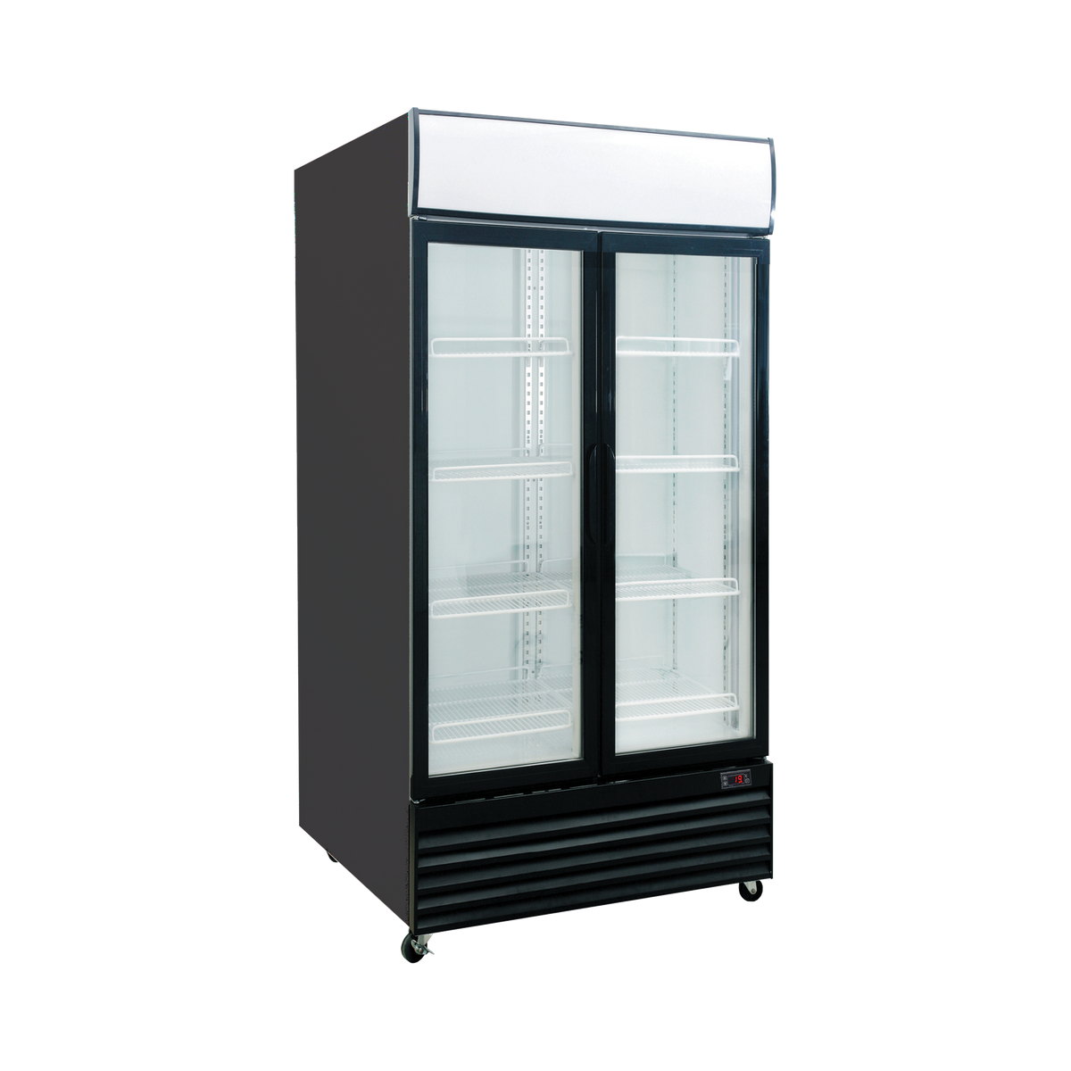 Exquisite DC1000P Two Glass Doors Upright Refrigerator