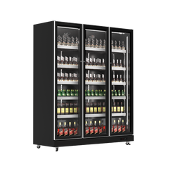 Exquisite DC1100 Three Glass Doors Upright Refrigerator with 3 Colour LED