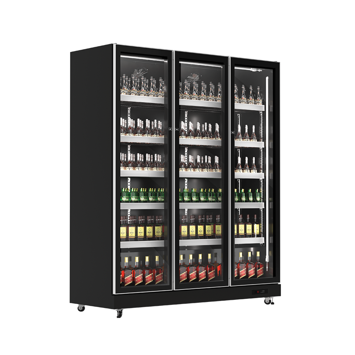 Exquisite DC1100 Three Glass Doors Upright Refrigerator with 3 Colour LED