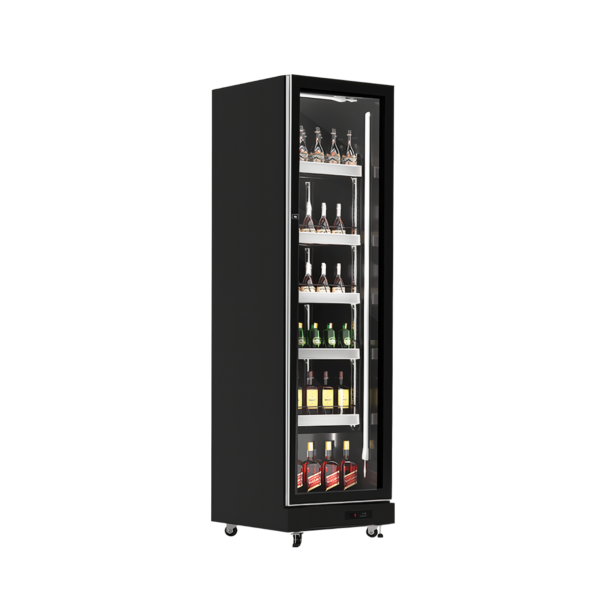 Exquisite DC410 One Glass Door Upright Refrigerator with 3 Colour LED