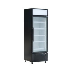 Exquisite DC440P One Glass Door Upright Refrigerator - Black