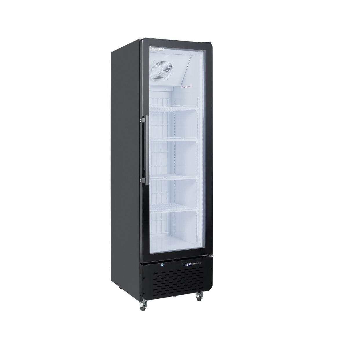 Exquisite DF400 One Glass Door Upright Freezer - Black
