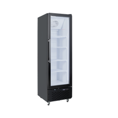 Exquisite DF400 One Glass Door Upright Freezer - Black
