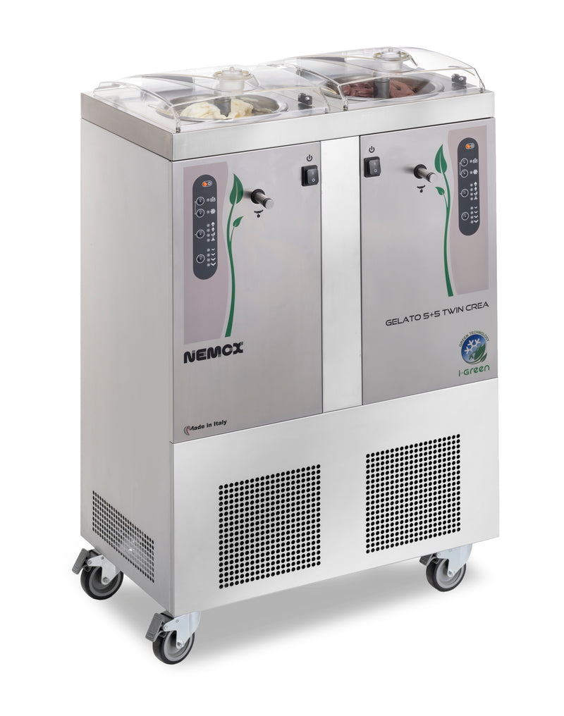 Nemox Double Freestanding Ice Cream Machine - 5 + 5K Twin Crea I-Green