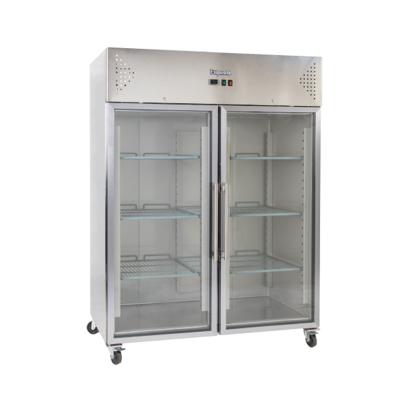 Exquisite GSC1410G Two Glass Doors Upright Storage Refrigerators