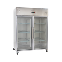 Exquisite GSC1410G Two Glass Doors Upright Refrigerator