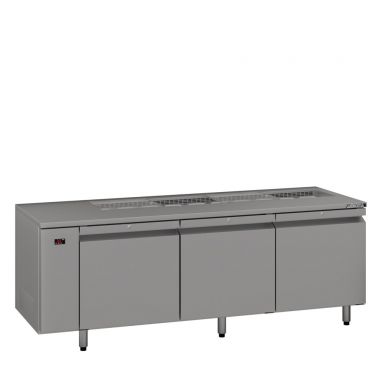 Williams Emerald - Three Door Stainless Steel Remote Under Counter Refrigerator