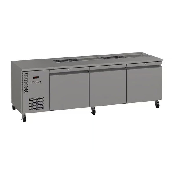 Williams Emerald - Three Door Stainless Steel Under Counter Refrigerator With Blown Air Well