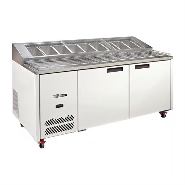 Williams Jade Pizza - Two Door White Colorbond Pizza Prep Counter Refrigerator With Blown Air Well