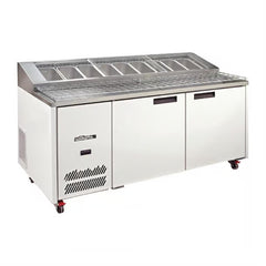 Williams Jade Pizza - Two Door White Colorbond Pizza Prep Counter Refrigerator With Blown Air Well