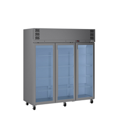 Williams Pearl - Three Door Stainless Steel Upright Display Refrigerator
