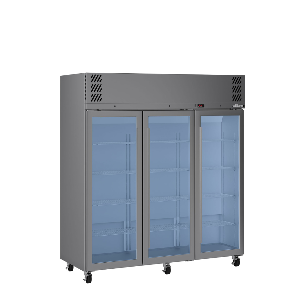 Williams Pearl - Three Door Stainless Steel Upright Display Refrigerator