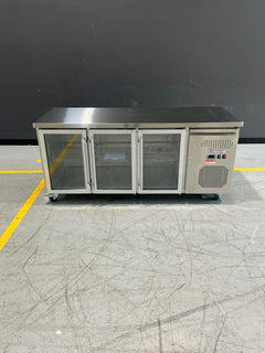Exquisite - USC400G - 3 Glass Door Underbench Storage Fridge