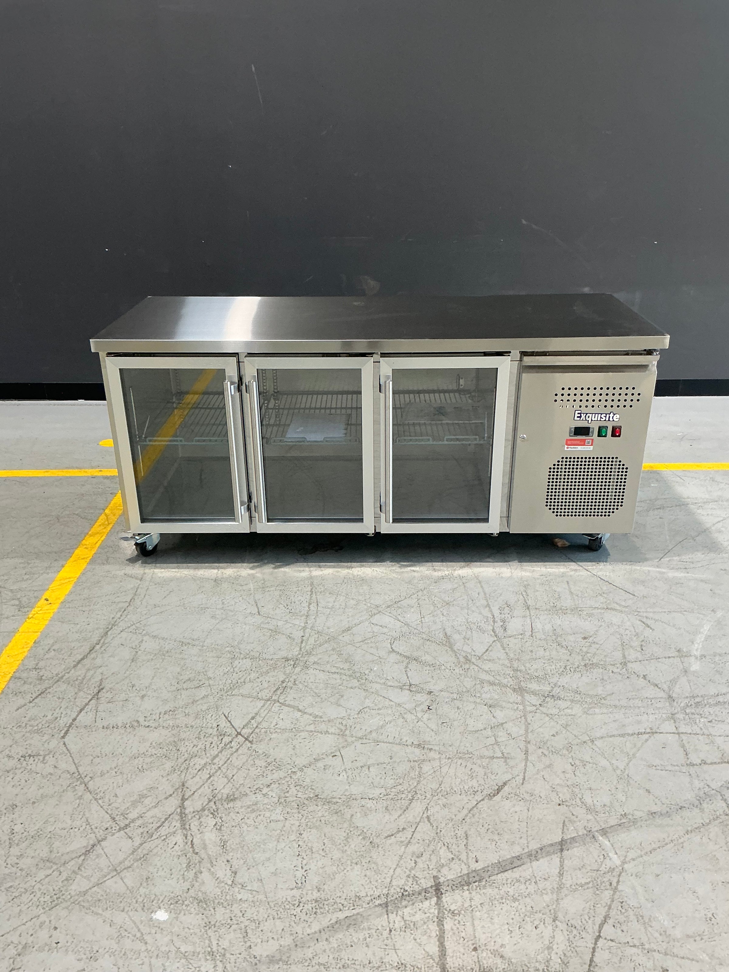 Exquisite - USC400G - 3 Glass Door Underbench Storage Fridge