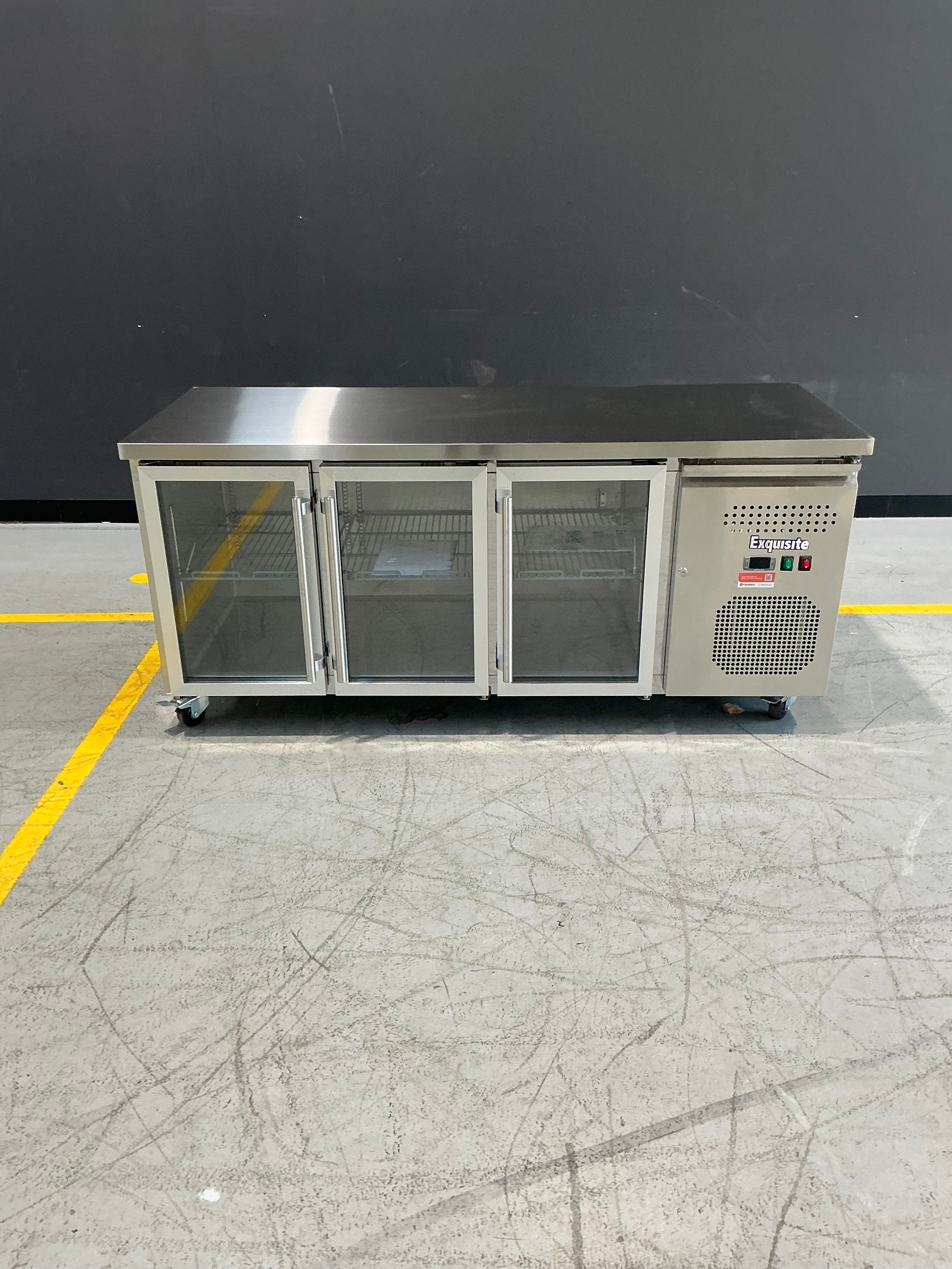 Exquisite - USC400G - 3 Glass Door Underbench Storage Fridge