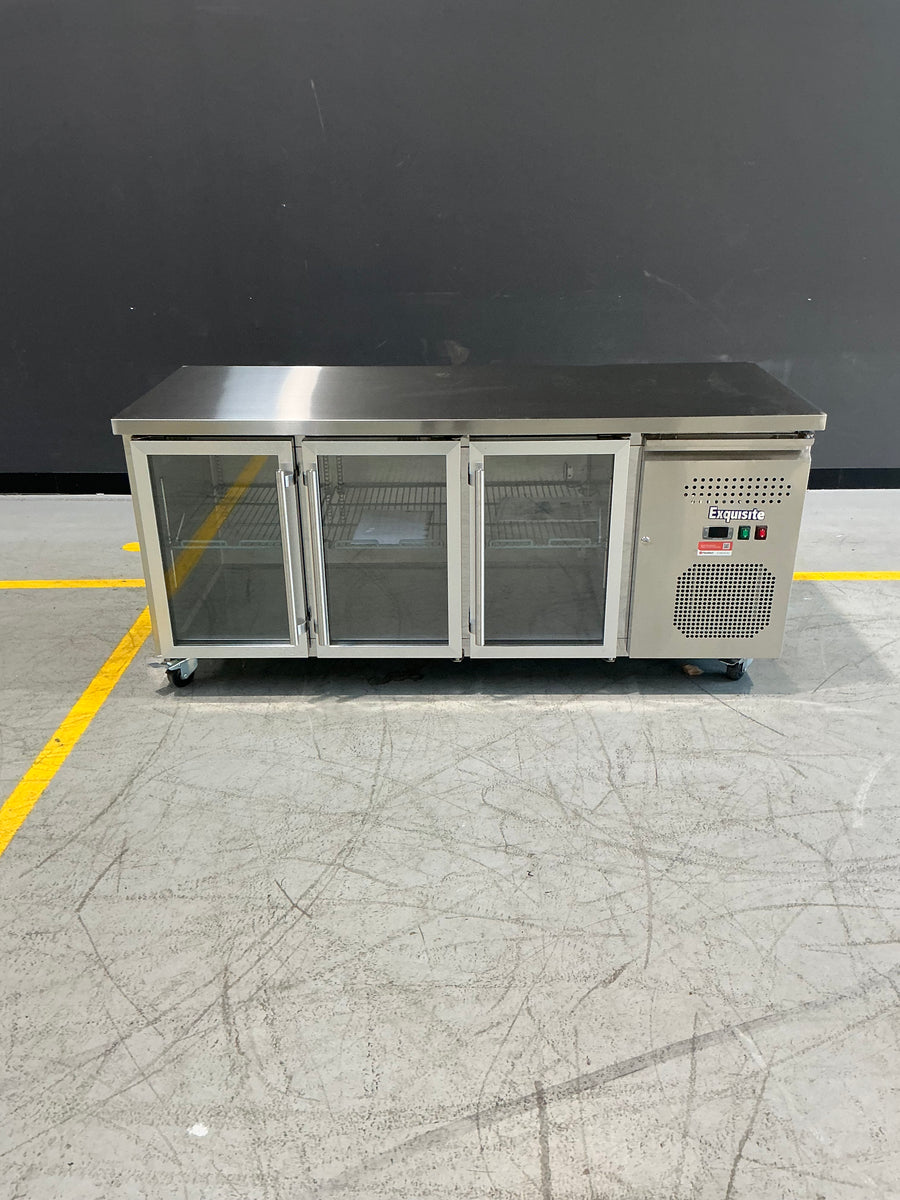 Exquisite - USC400G - 3 Glass Door Underbench Storage Fridge