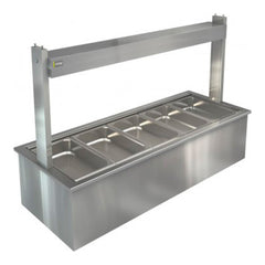 Cossiga Linear Series Bain Marie Flat Top Sneeze Guard - LSBM5-FT