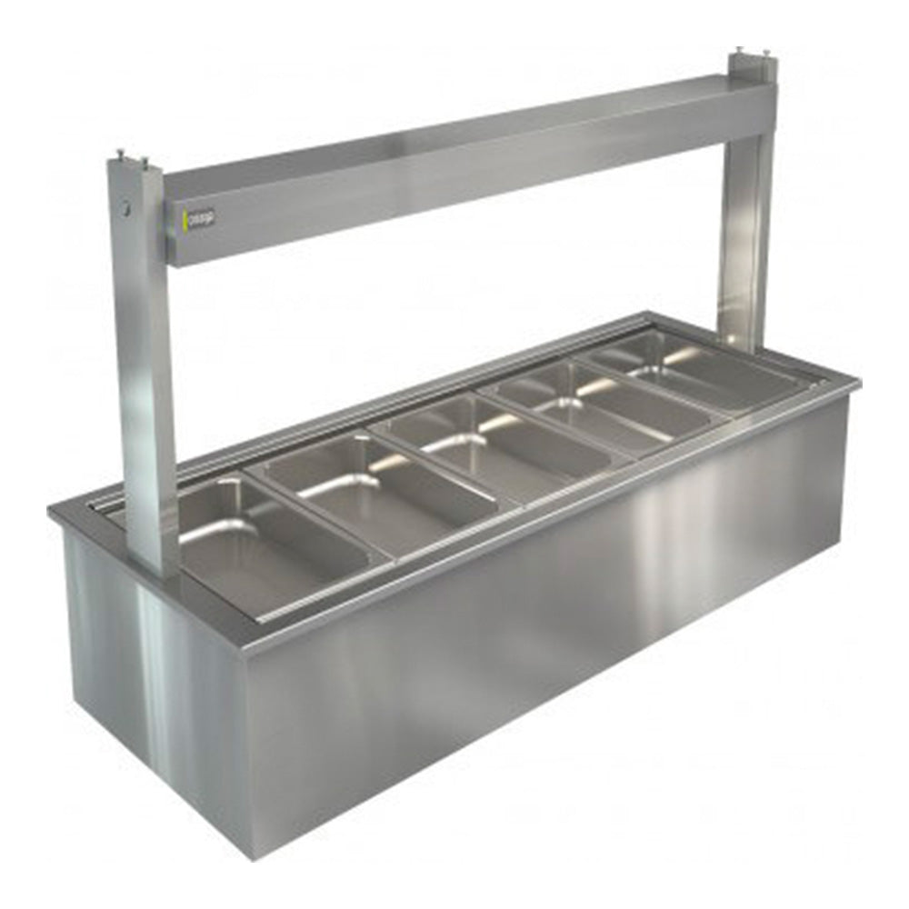 Cossiga Linear Series Bain Marie Flat Top Sneeze Guard - LSBM5-FT