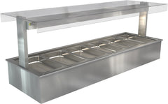 Cossiga Linear Series Bain Marie Flat Top Sneeze Guard - LSBM6-FT