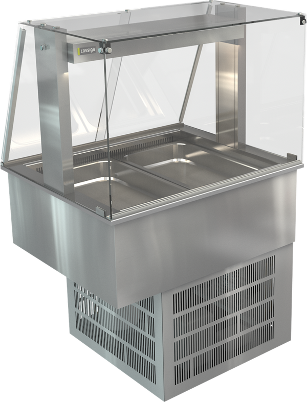Cossiga Refrigerated With Full Square Glass Gantry Silver 805mm LSRF2-FS