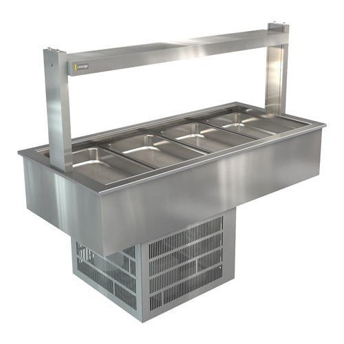 Cossiga Refrigerated With Full Square Glass Gantry Silver 1485mm LSRF4-FS
