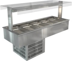 Cossiga Refrigerated With Full Square Glass Gantry Silver 1825mm LSRF5-FS
