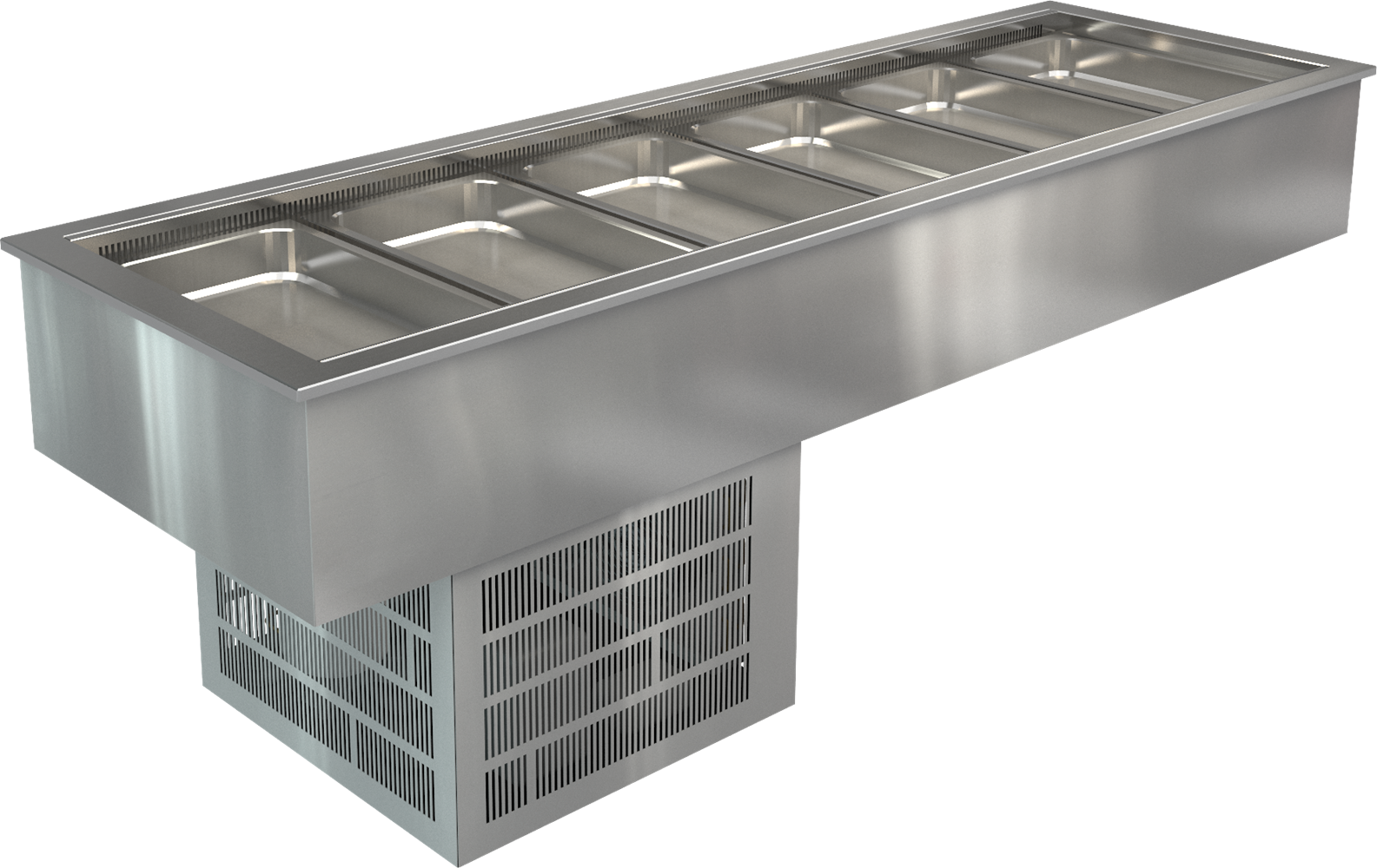 Cossiga Refrigerated With Flat Top Sneeze Guard Silver 2165mm LSRF6-FT