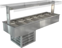 Cossiga Refrigerated With Flat Top Sneeze Guard Silver 2165mm LSRF6-FT