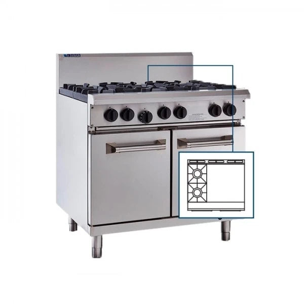 LUUS 2 Burner 600mm Griddle with Oven