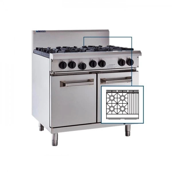 LUUS 4 Burner 300mm Chargrill with Oven