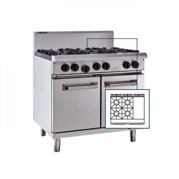 LUUS 4 Burner 300mm Griddle with Oven