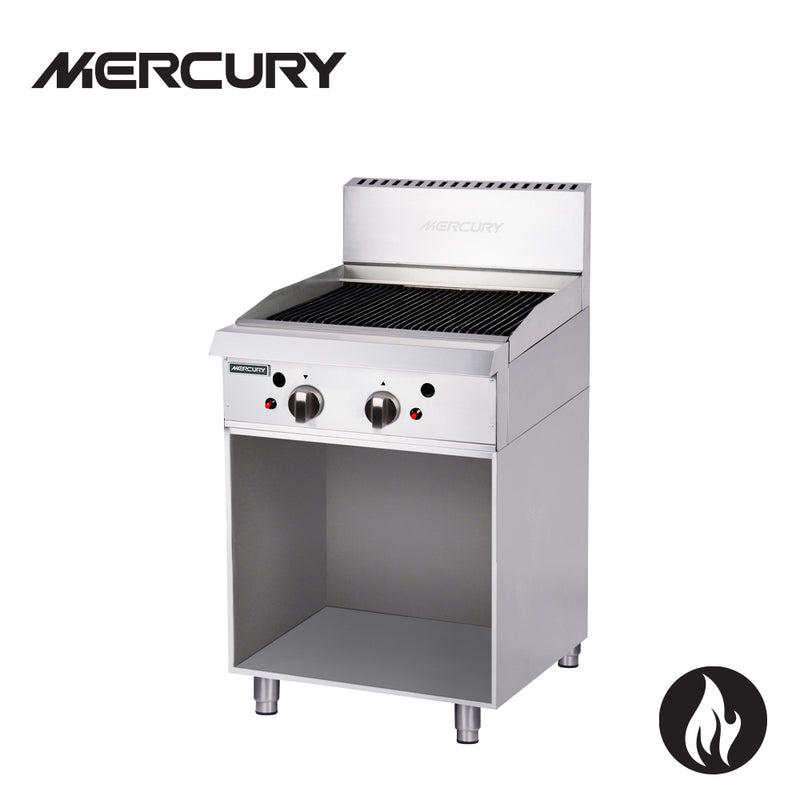 Mercury MCN-24-FR - 2 'U' Shape Burners w/ 610 X 510 Char Broiler - Cooktop on Cupboard Stand