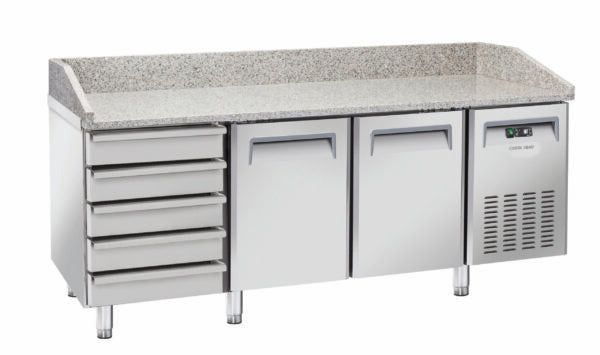 Saltas Marble Top Pizza Fridge with Ambient Drawers