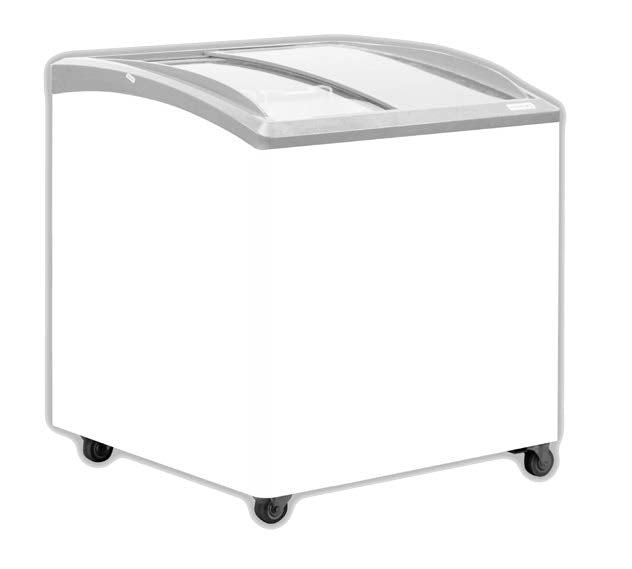 Exquisite - SD235K - Curved Glass Display Chest Freezers with LED Light