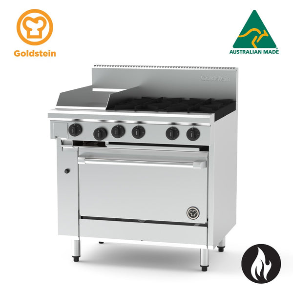 Goldstein PF12G428 - 305x20mm Griddle & 4 Burner Gas Oven Range