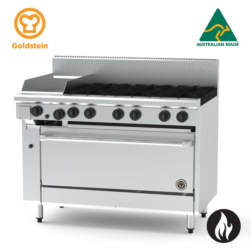 Goldstein PF12G640 - 305x20mm Griddle & 6 Burner - Gas Oven Range