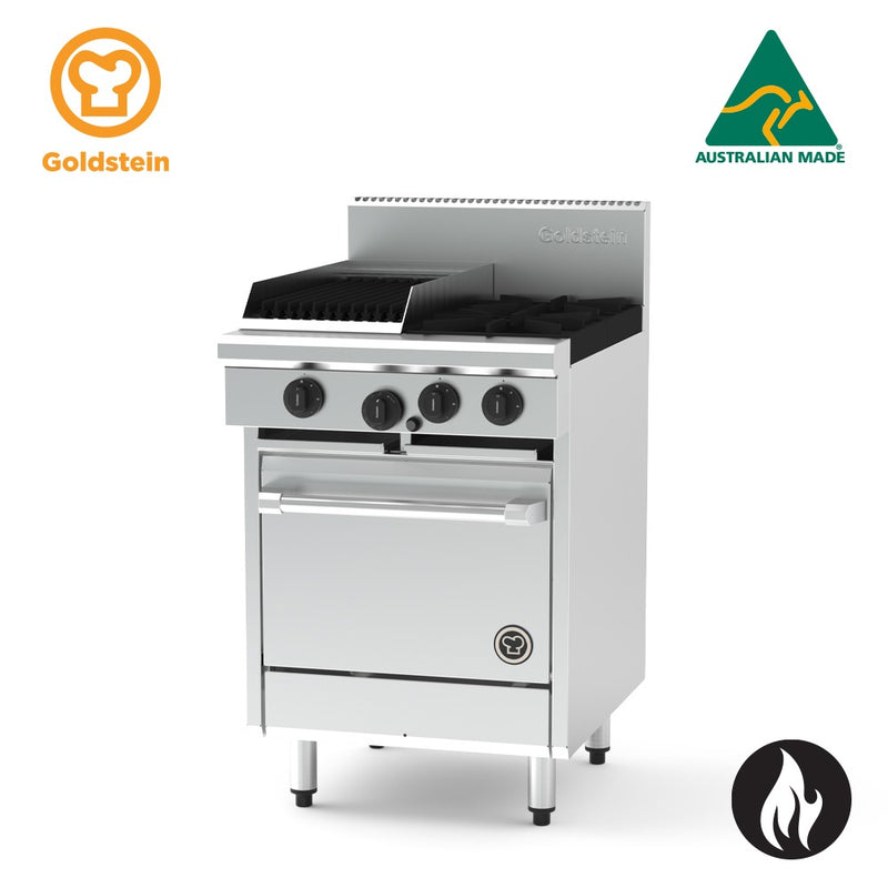 Goldstein PF12Q220E-X - 2 Burners & BBQ Chargrill- Static Electric Oven