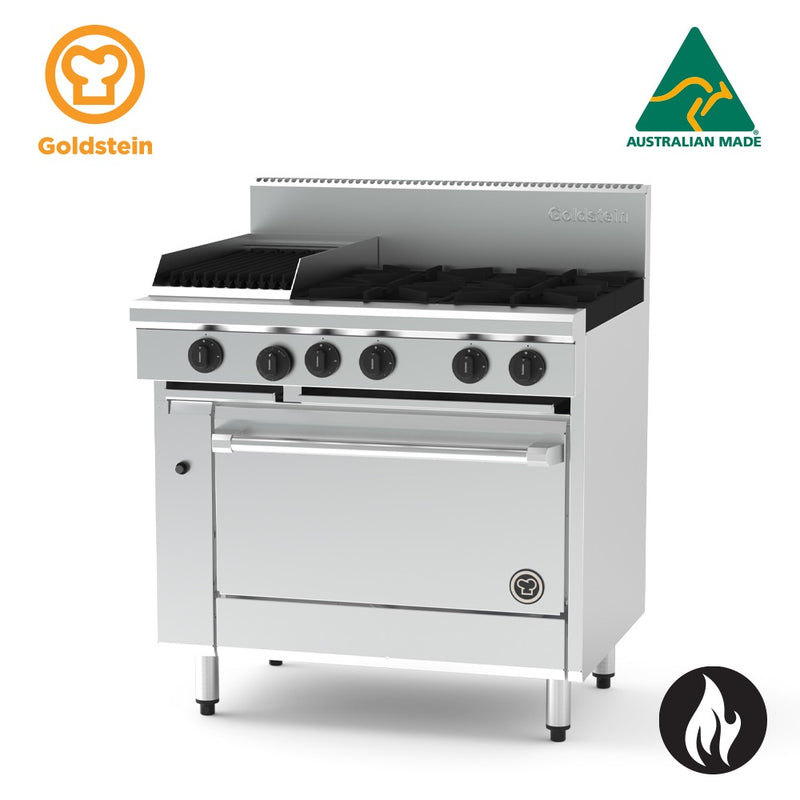 Goldstein  PFC12Q640E 6 burners & BBQ Chargrill - Convection Oven Electric