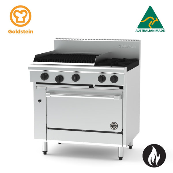 Goldstein  PFC2QG440E 4 burners & BBQ Chargrill - Electric Convection Oven