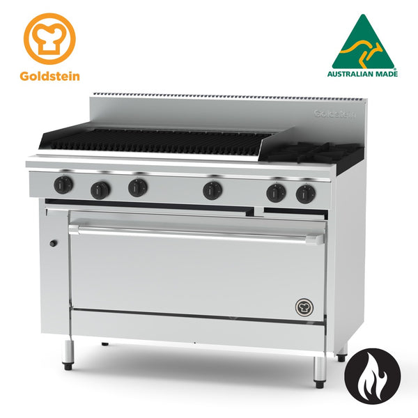 Goldstein  PFC36Q240E 2 burners & BBQ Chargrill - Electric Convection Oven