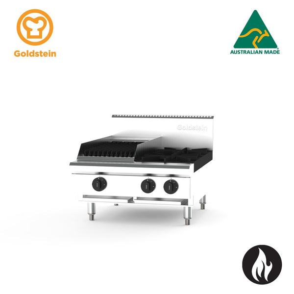 Goldstein - PFB12Q2 2 burners & BBQ Chargrill - Gas Cooktop