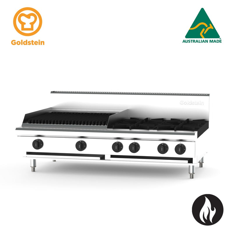 Goldstein - PFB24Q4 4 burners & BBQ Chargrill - Gas Cooktop