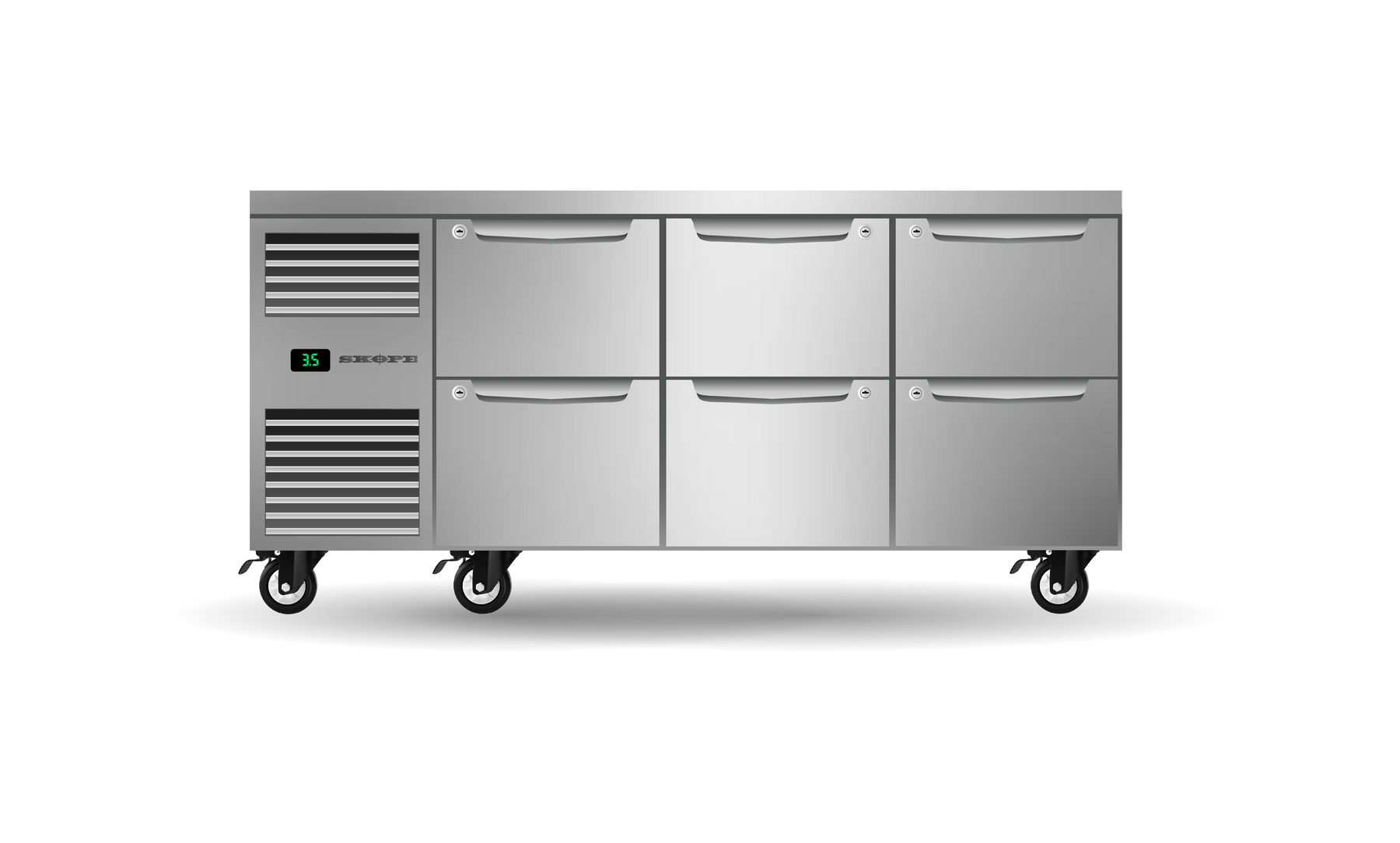 Skope Six Drawer, Three Bay, Underbench GN 1/1 Fridge