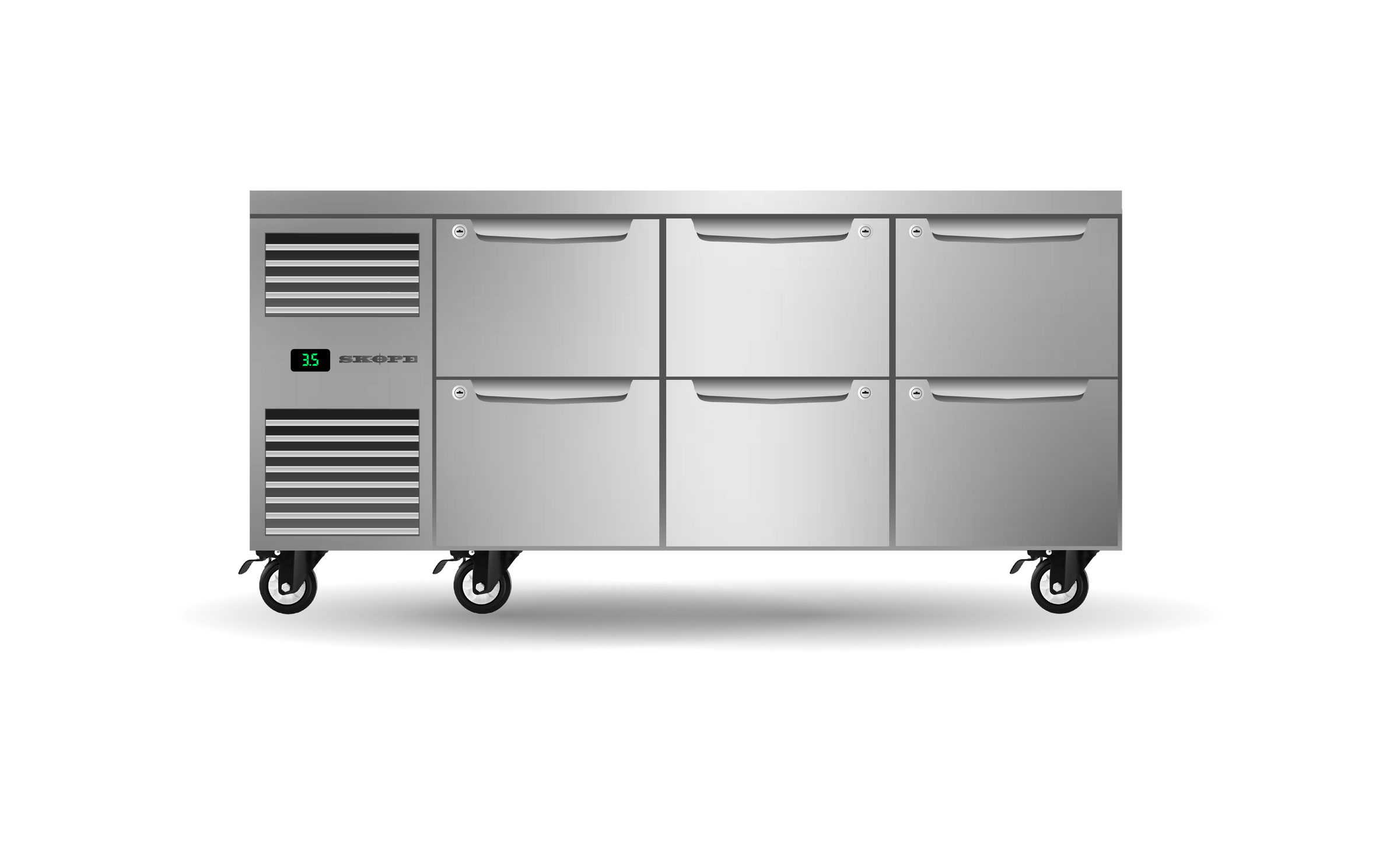 Skope Six Drawer, Three Bay, Underbench GN 1/1 Fridge