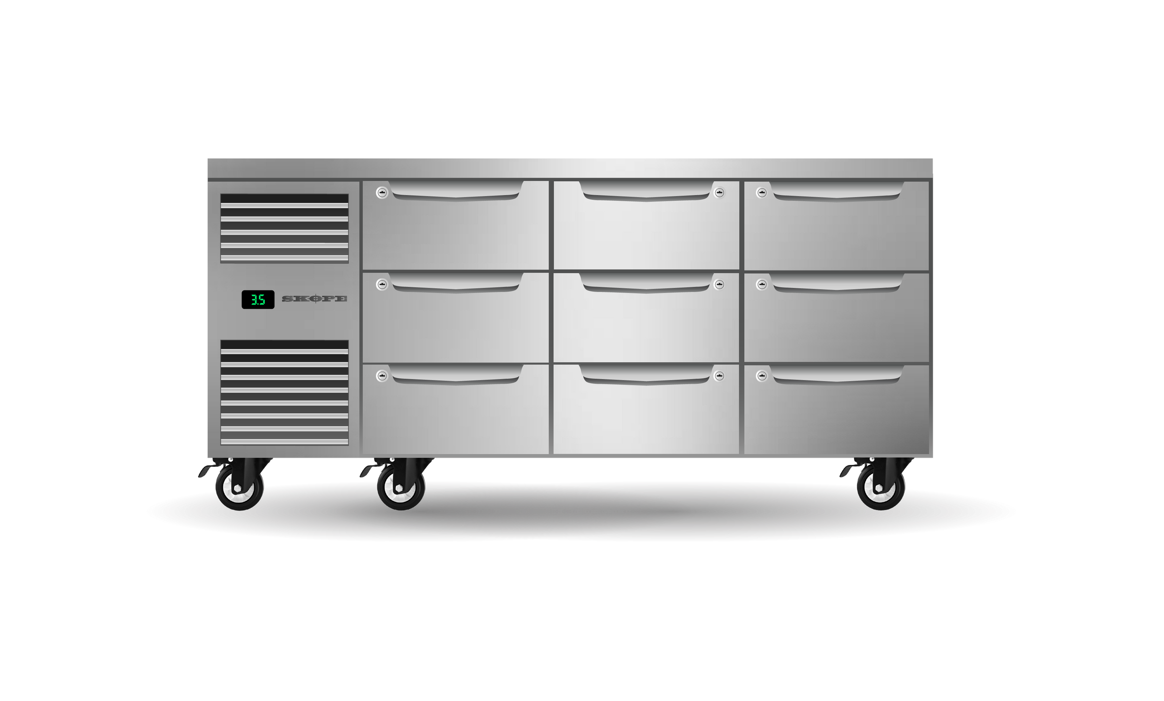 Skope Nine Drawer, Three Bay, Underbench GN 1/1 Fridge