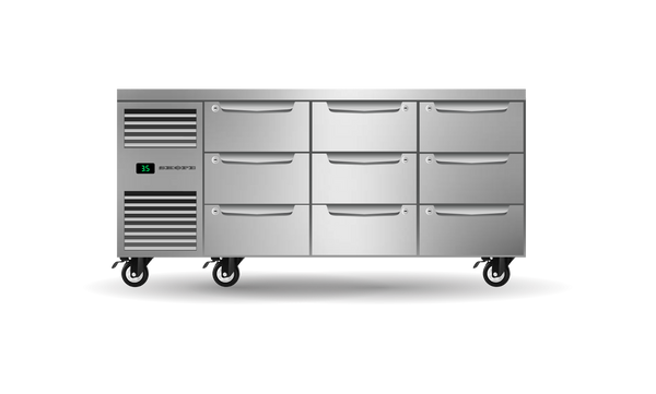 Skope Nine Drawer, Three Bay, Underbench GN 1/1 Fridge