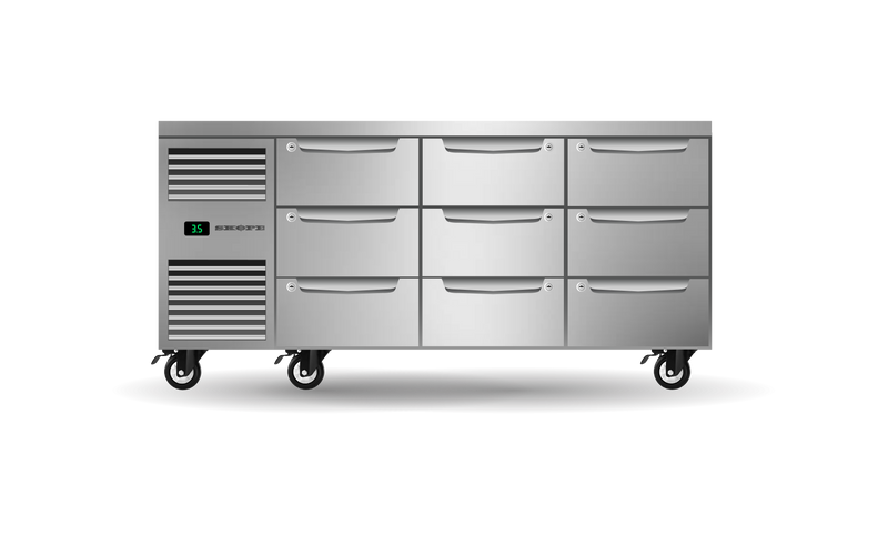 Skope Nine Drawer, Three Bay, Underbench GN 1/1 Fridge