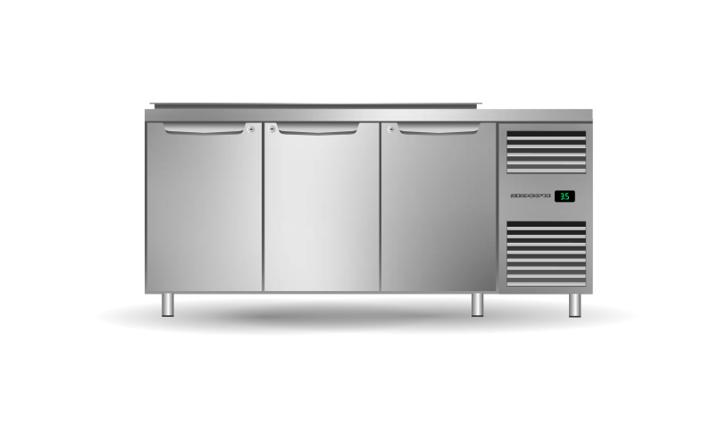 SKOPE PG13.PPS.DC.3.SD.RH ProSpec 3 Solid Doors Salad Preparation Drop-in Collar GN1/3 Right Hand Fridge